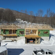 Custom built home under construction in Dorset, Vermont